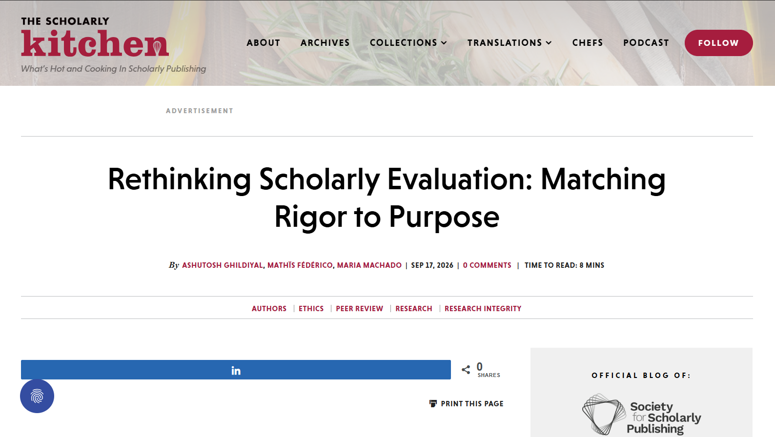 Rethinking Scholarly Evaluation: Matching Rigor to Purpose